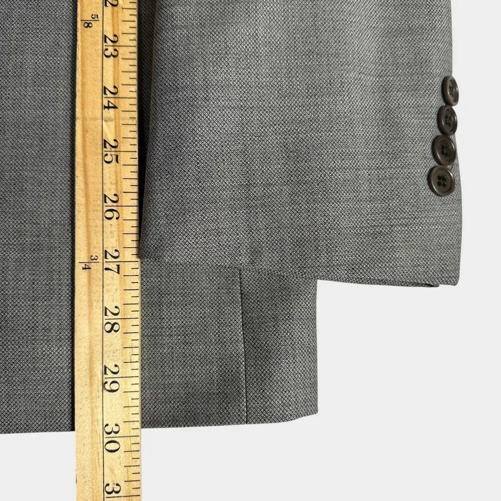BROOKS BROTHERS Regent fitMens Blazer Sport Coat Two Button Jacket 46R WOOL Gray